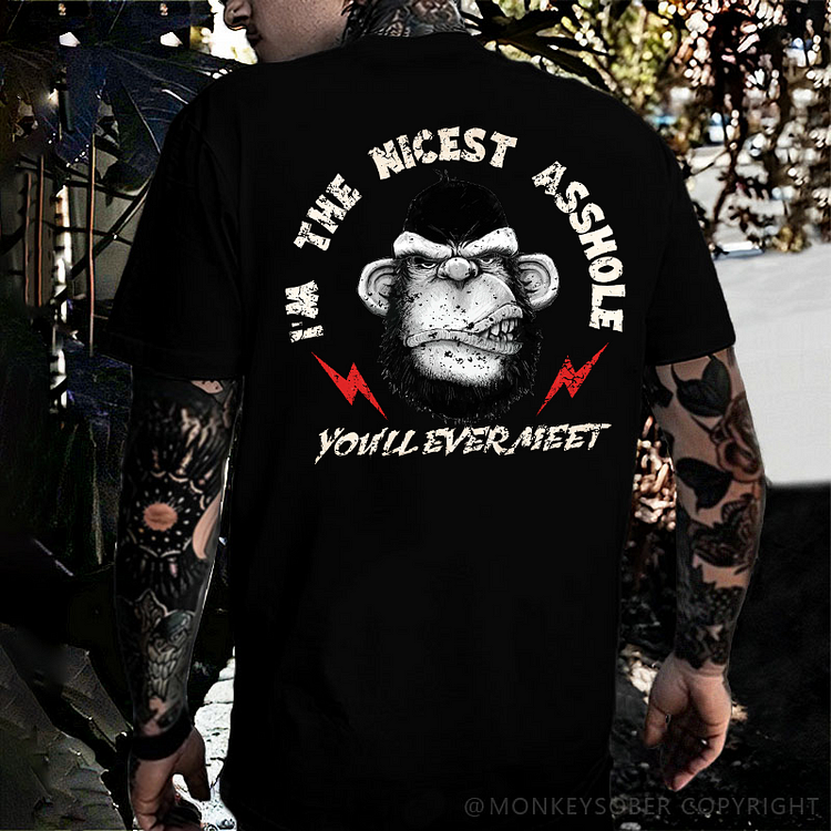 I'm The Nicest Asshole You'll Ever Meet Print T-shirt