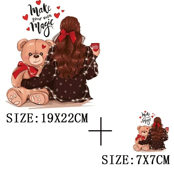 Fashion Girl Iron On Transfer For Clothing DIY Washable Thermal Stickers On T-shirt Funny Design On Hoodies Patch Applique Decor