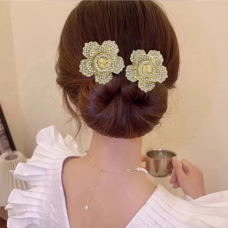 Women’s Minimalist Peacock Feather Flower Alloy Plating Inlay Rhinestones Hair Band