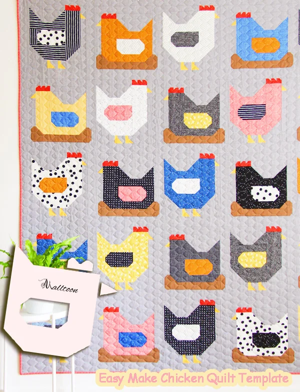 Easy Make Chicken Quilt Template