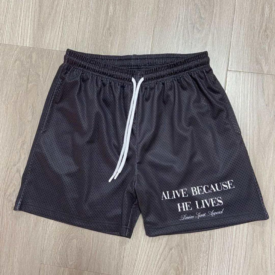 Sopula Alive Because He Lives Mesh Shorts - Sopula ｜Premium Graphic Tees & Graphic Streetwear
