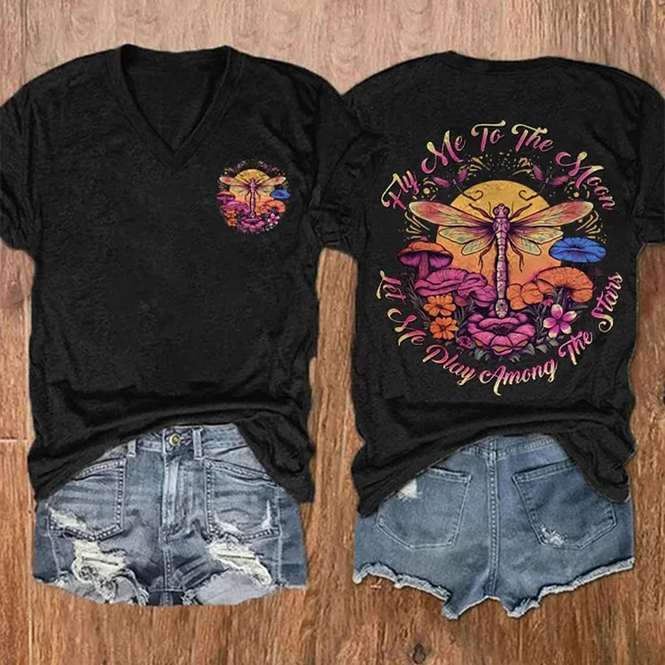Hippie Style Print Casual T-Shirt