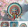 (US Only)Acrylic 2D Flat Indian Shield DIY Hanging Diamond Art Kits Wall Door Decoration