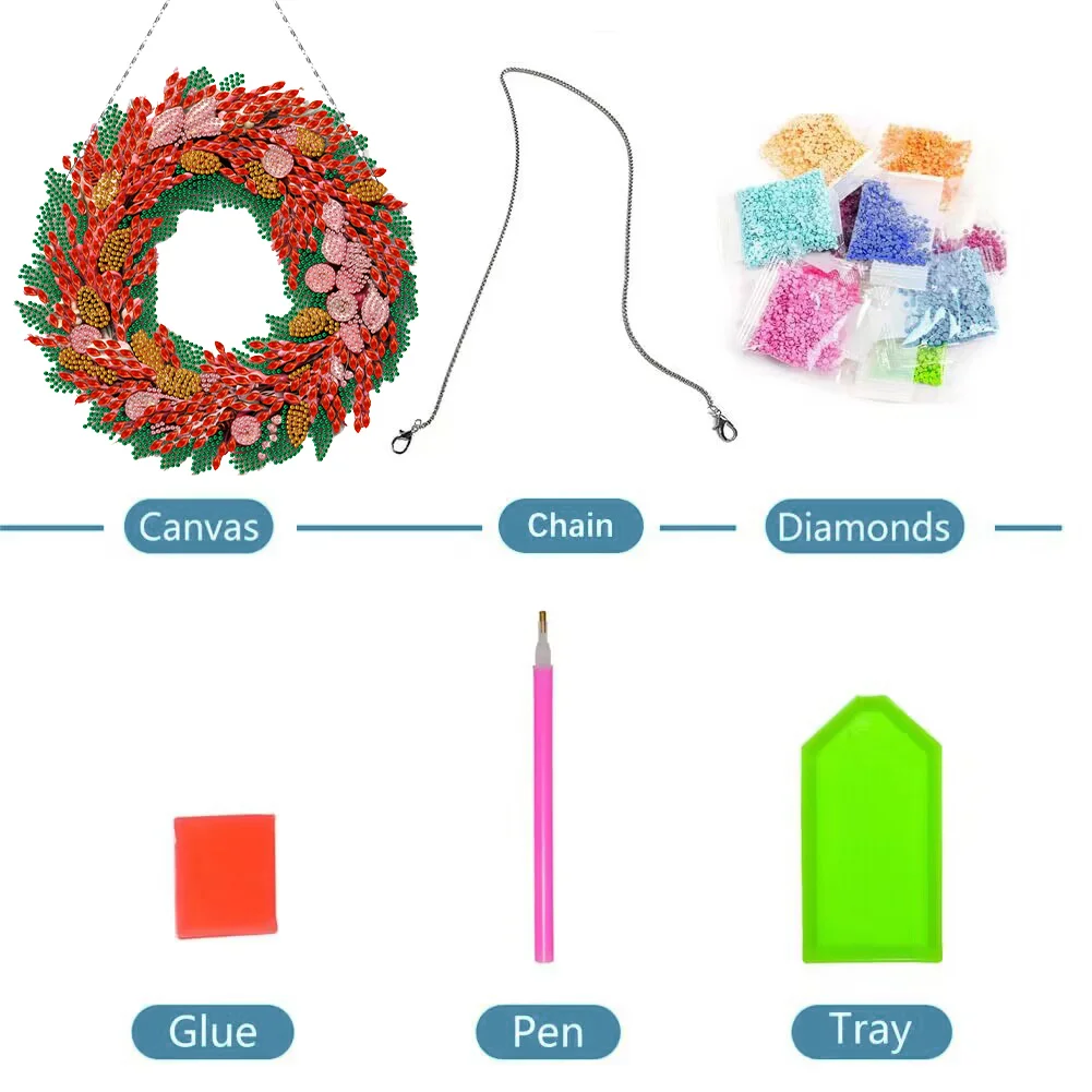 Special Shaped Crystal Painting Wreath Kit DIY Full Drill Garlan(Single Sided)