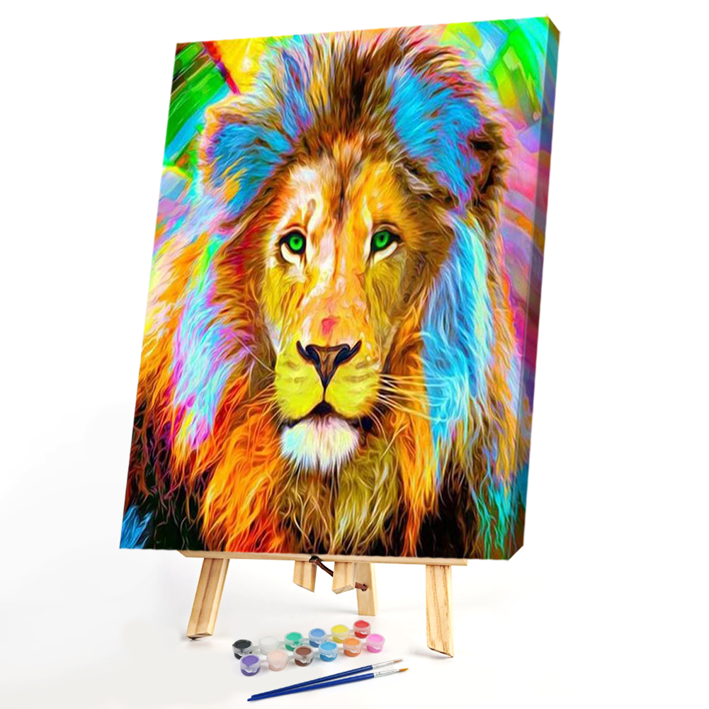 

40x50cm - Paint By Numbers Colorful Lion, 501 Original