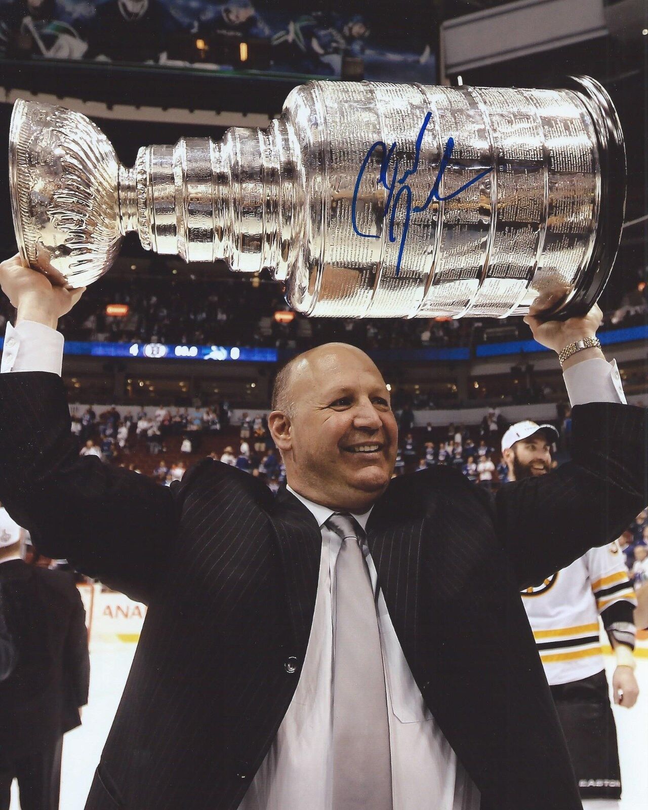 Claude Julien Signed 8×10 Photo Poster painting Boston Bruins Stanley Cup Autographed COA