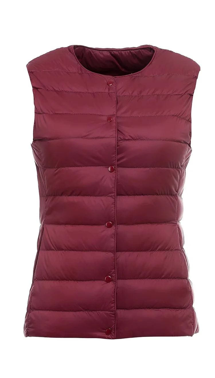 Woherb 2024 New Autumn And Winter Light Down Jacket Vest Female Warm Slim Inside The Vest Vest White Duck Velvet-Outfit Ideas