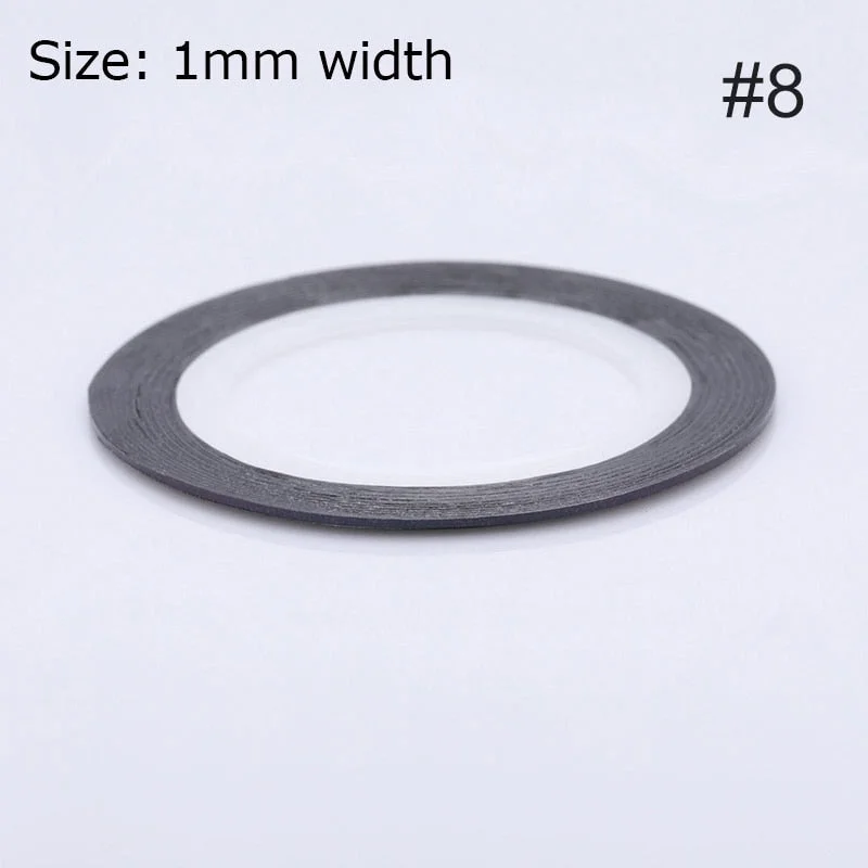 1mm 2mm 6mm Matte Glitter Nail Striping Tape Line Rainbow Multi Color Styling Tool Sticker Decal  DIY Decoration-Nail Inspo