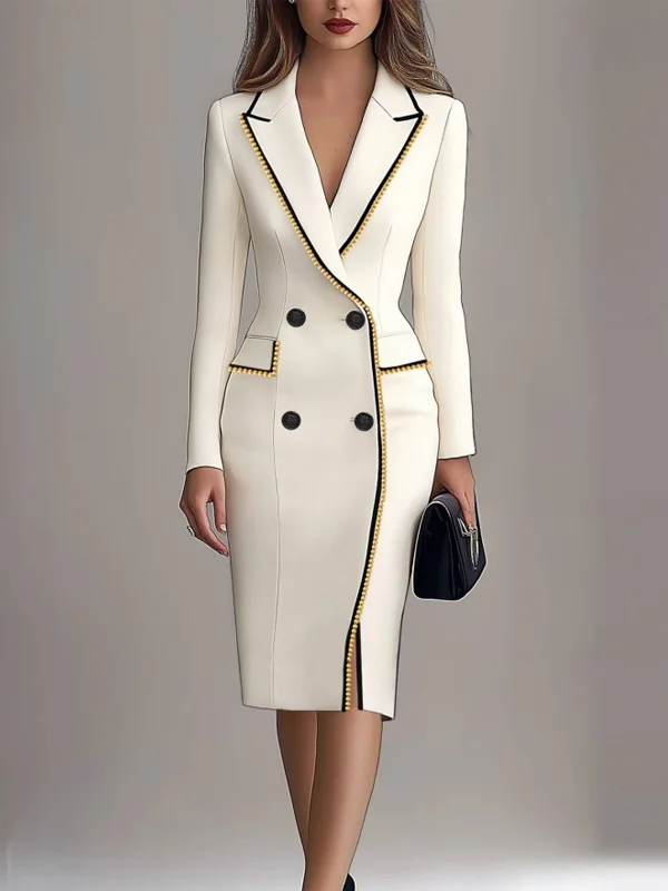 slim fit dress slacks Dual-Tone Blush and Lavender Blazer Dress – Beyond Formals main image 0