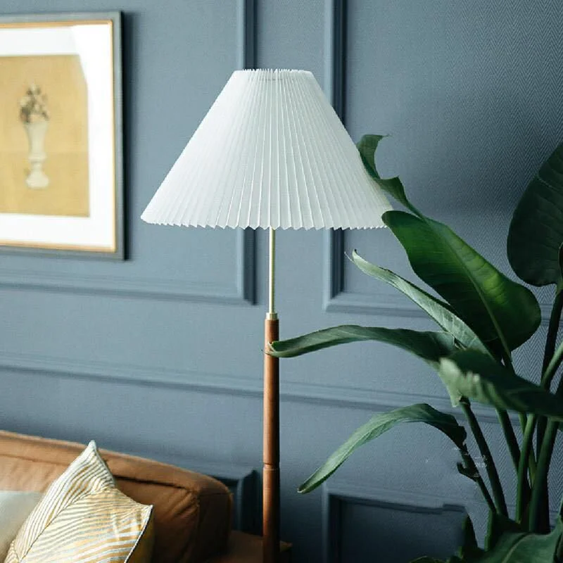Vintage Wooden Floor Lamp Tall Standing Light For Living Room