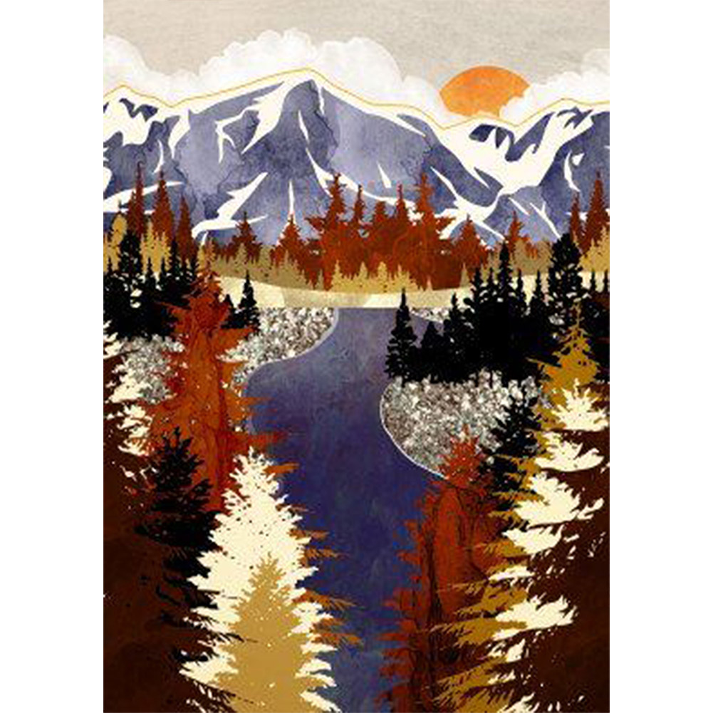 

30*40CM - Round Drill Diamond Painting - Landscape, 501 Original