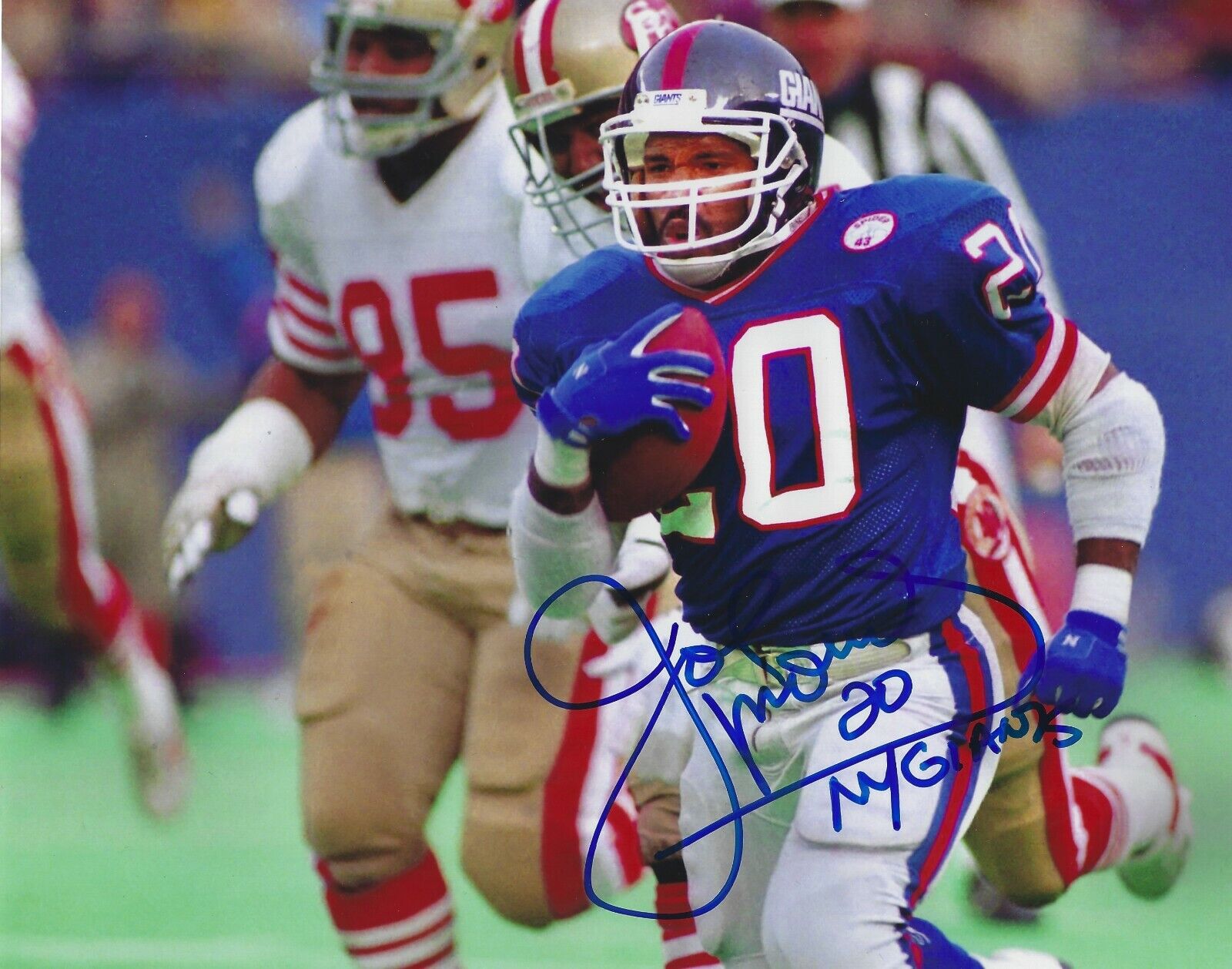 Signed 8x10 JOE MORRIS New York Giants Autographed Photo Poster painting - w/COA