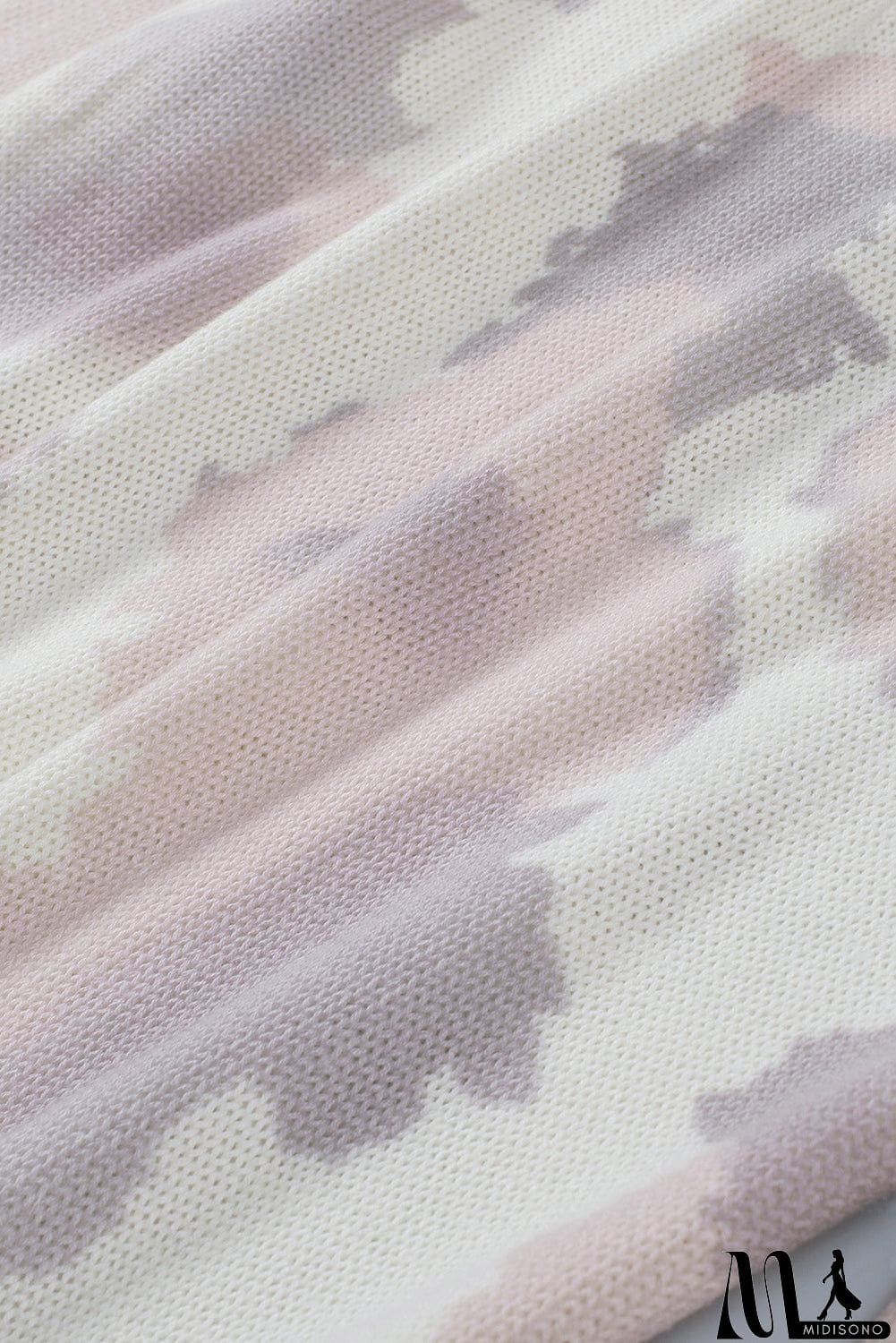 MidiSono - Beige Stain Washed Tie Dye Sweater