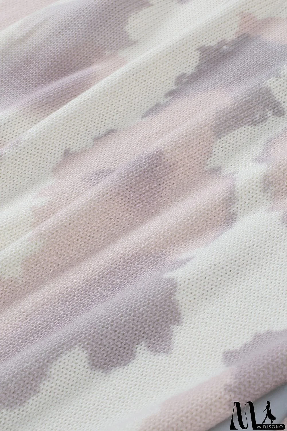 MidiSono - Beige Stain Washed Tie Dye Sweater