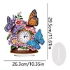 5D DIY Special Shape Diamond Painting Desk Ornament Handmade Clock Kit(Flower Butterfly)
