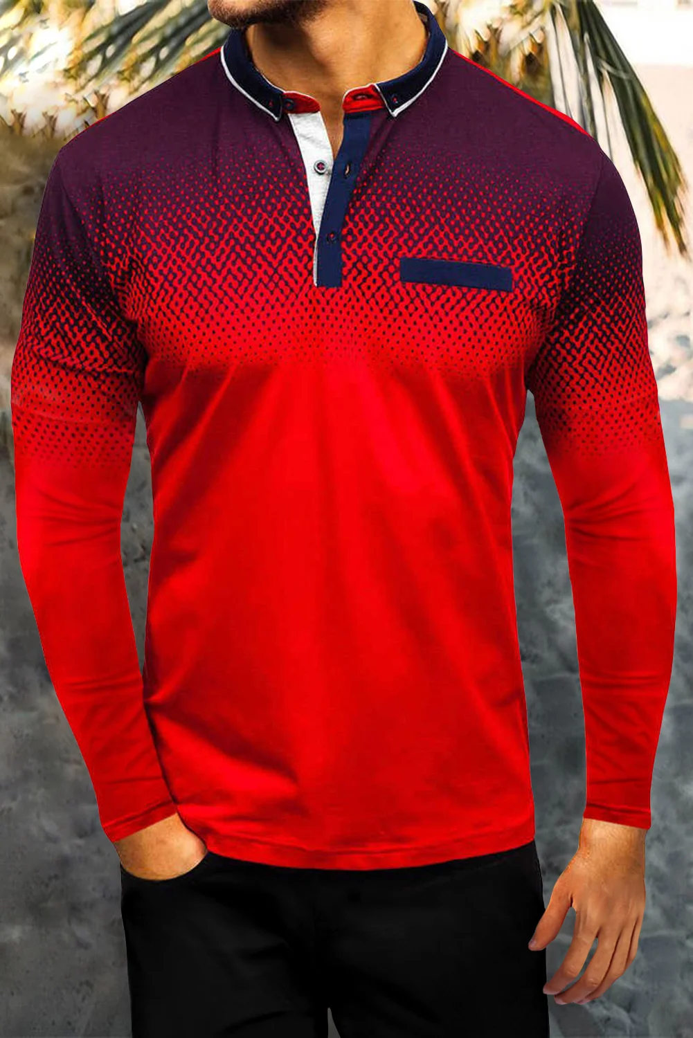 Red Gradient Men's Polo Shirt