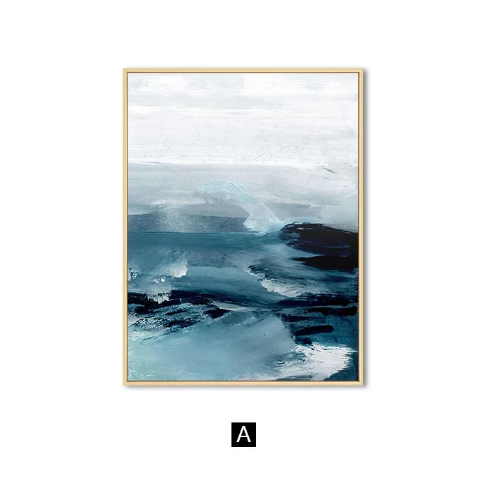 Abstract Ocean Landscape Wall Art Canvas Painting Minimalist Nordic Poster print Decorative Picture for Living Room Home Decor