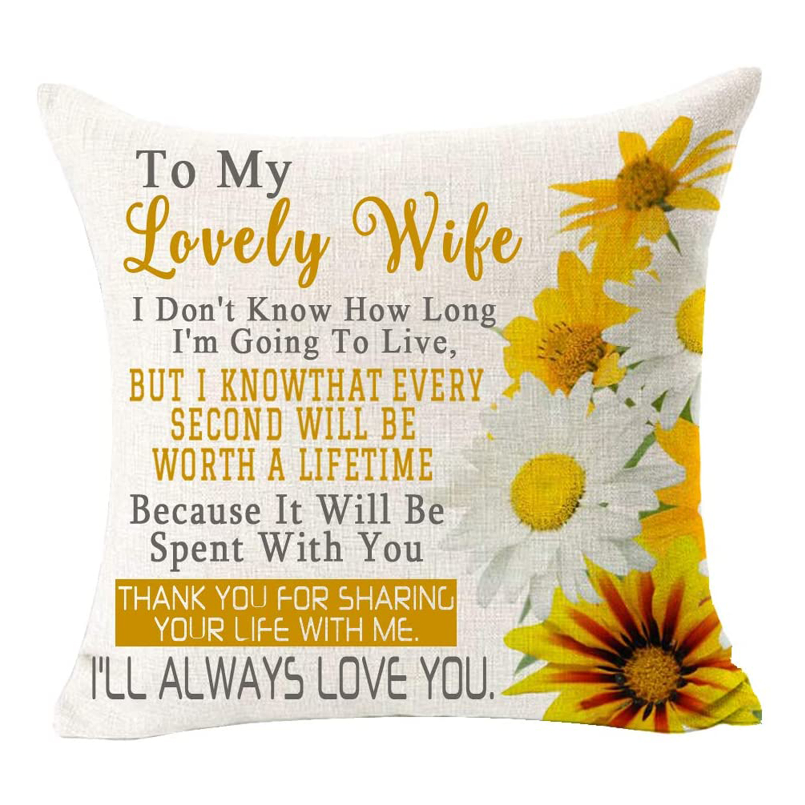 

Valentines Pillow Cases 18x18 inch, Cotton Linen Letters Cushion Cover, 501 Original