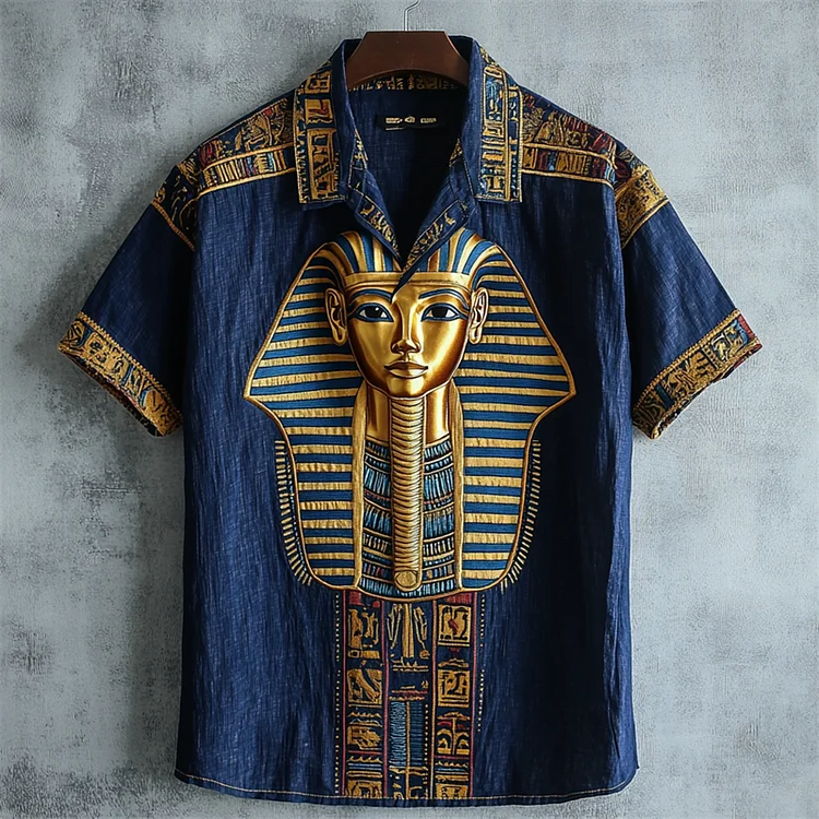 Sphinx Ancient Egyptian Embroidered Linen Shirt