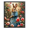 Rose Dress Rabbit Full 18CT DIY Stamped Cross Stitch Kits for Adults Home Decor 40x50cm