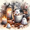 Halloween Ghost - 11CT Stamped Cross Stitch - 40*40cm - Halloween