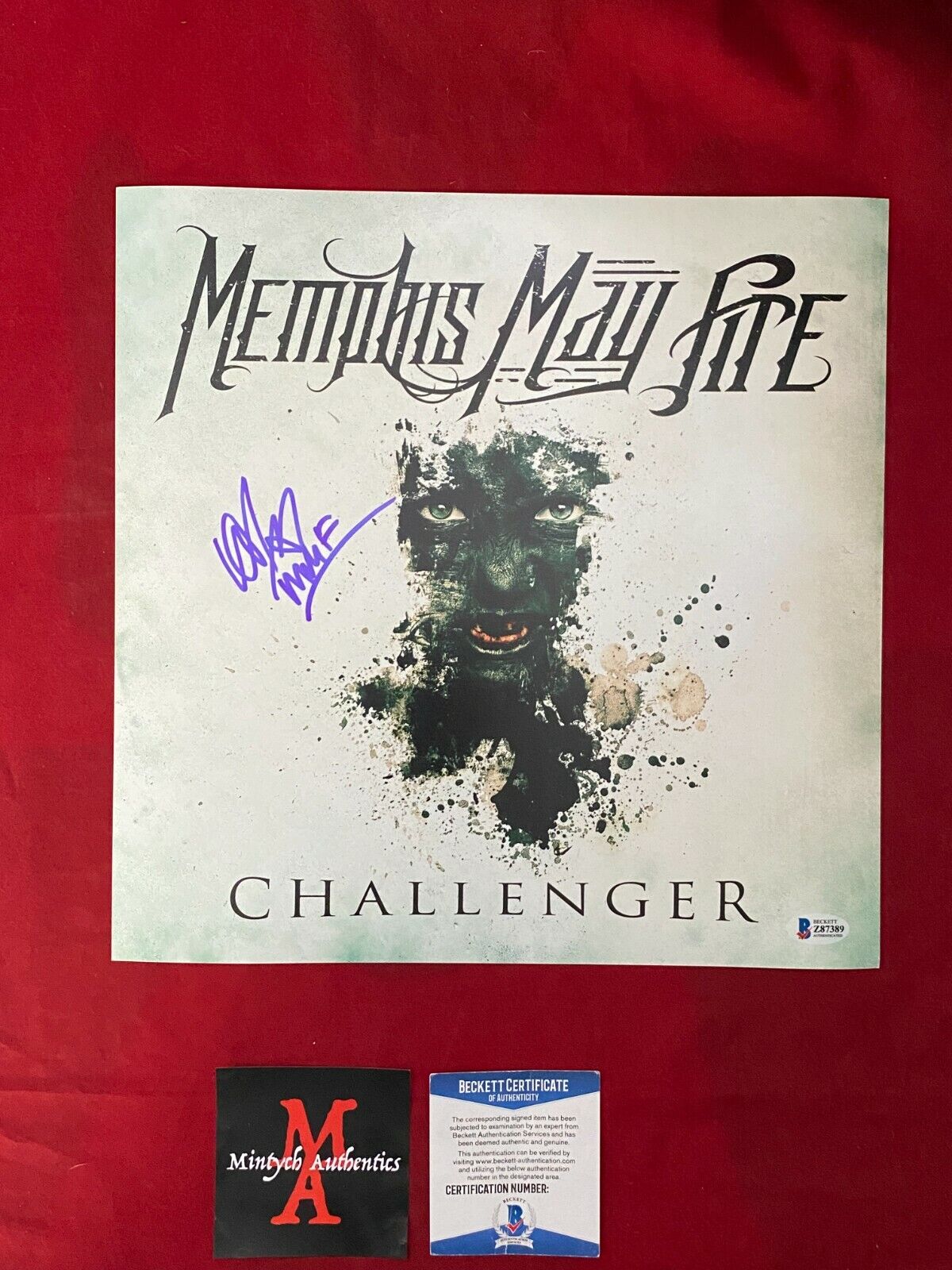 MATTY MULLINS SIGNED 12x12 Photo Poster painting! MEMPHIS MAY FIRE! BECKETT! CHALLENGER