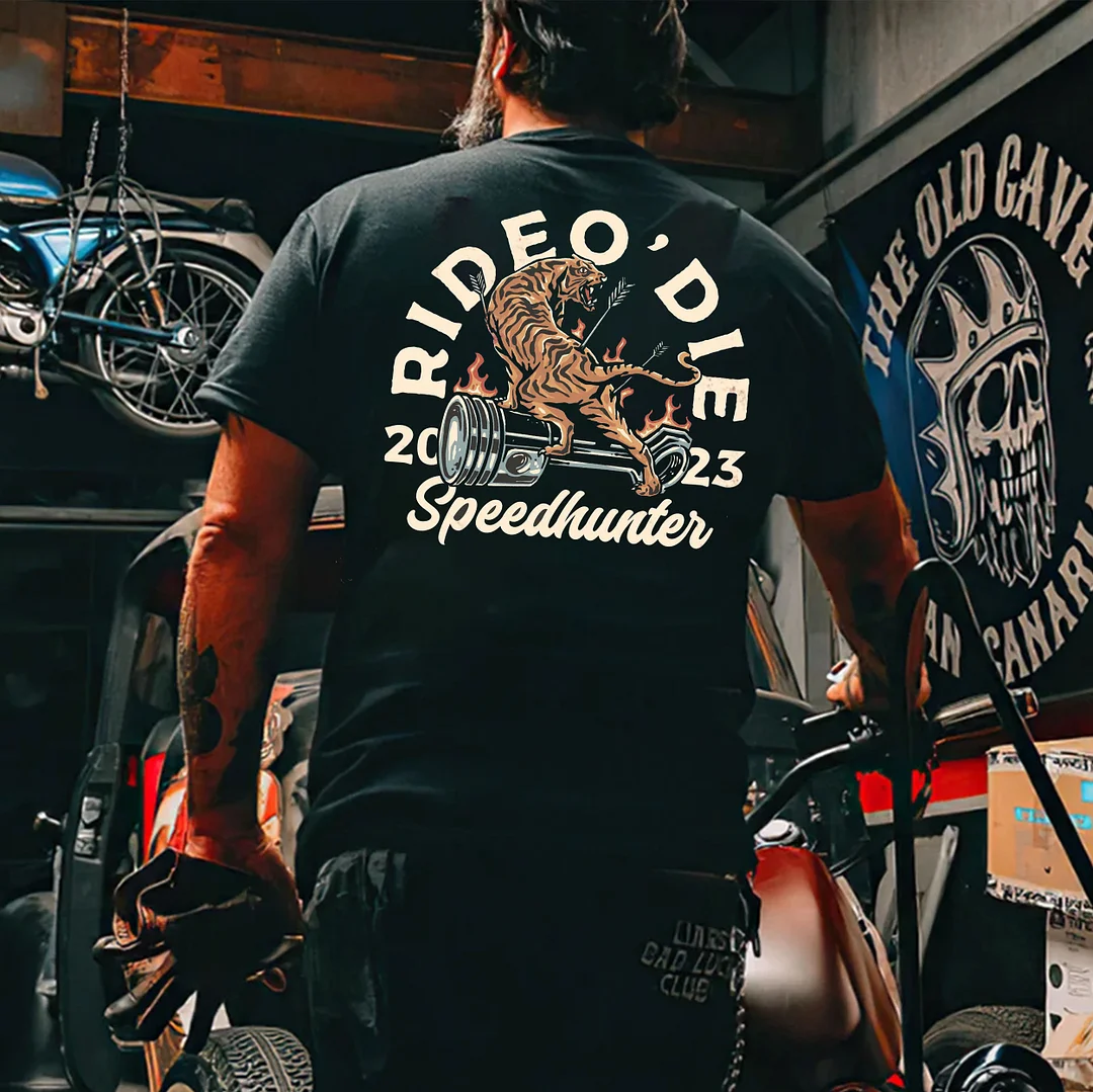 RIDE DIE SPEEDHUNTER Black Print T-Shirt