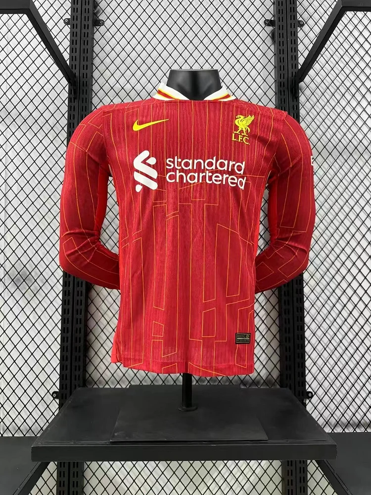 2024-25 Liverpool Home Long Sleeve Shirt - Player Edition