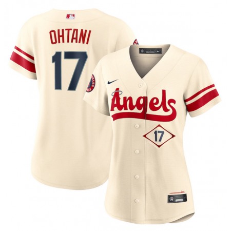 Women's Los Angeles Angels #17 Shohei Ohtani 2022 Cream City Connect Stitched Baseball Jersey(Run Small) QC6F