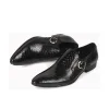 Stylish Mens Slip On Casual Leather Dress Shoes Buckle