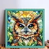 Glass Painting-Owl-11CT Stamped Cross Stitch 40*40cm/15.75*15.75in tapestrymarket