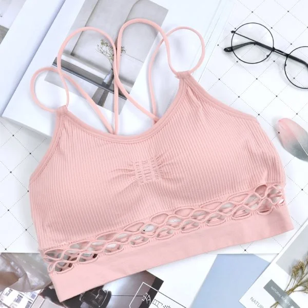 Uaang Uaang Tube Top Woman Bra Sexy Lingerie Female Fitness Top Cross Strap Seamless Underwear