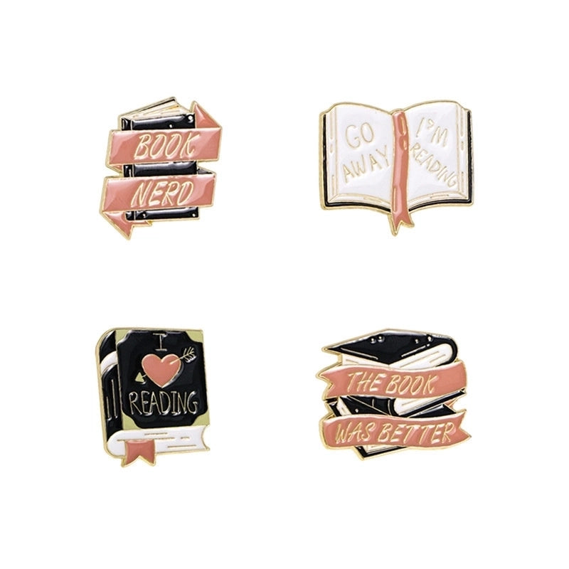 Cute Preppy Style Sweet Book Letter Alloy Enamel Plating Unisex Brooches Collar Pin