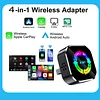 Wired To Wireless Carplay & Android Auto 4 In 1 Dongle USB Plug and Play BT/WiFi CarPlay Adapter