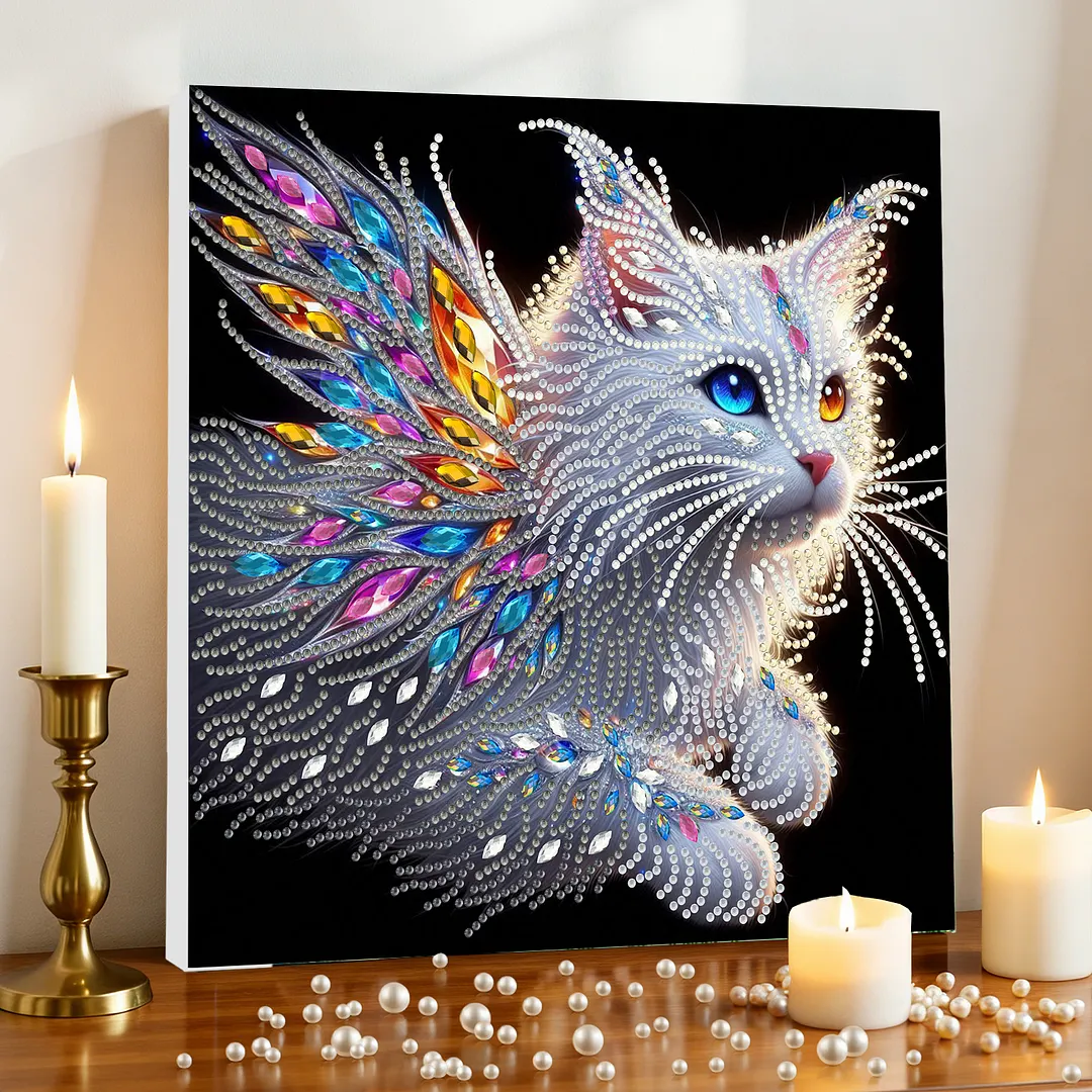 DIY Special Shape Drill Pearl Gem Diamond Art Painting Kit with Frame 9.84x9.84in Art Craft Pearl Diamond Painting for Adults Beginners Home Decor (BK49)