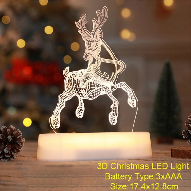 Cifeeo  Merry Christmas Natal Christmas 3D Acrylic LED Night Light New Year Christmas Decorations for Home New Year 2024 Navidad 2023