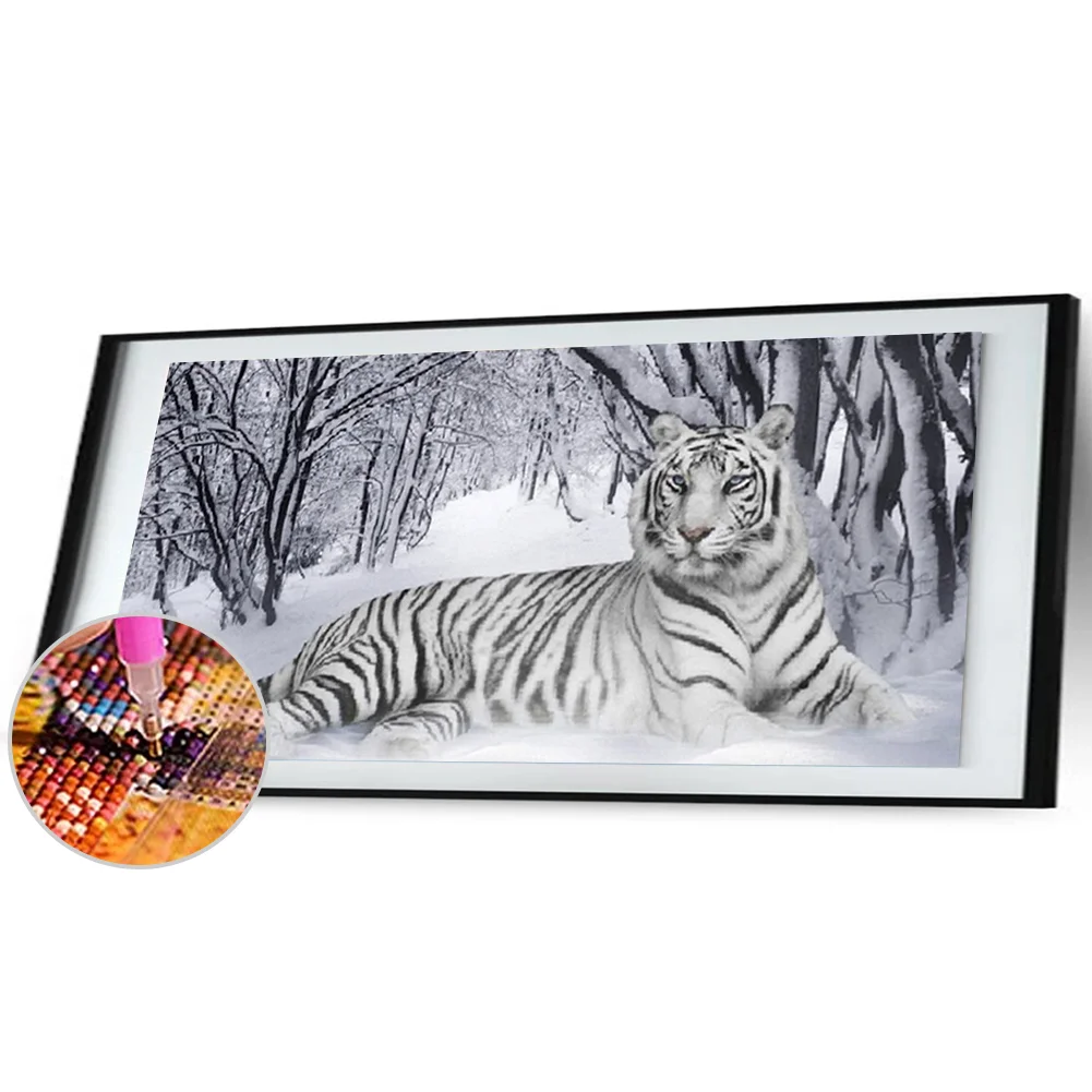 Diamond Painting - Full Square Drill - White Tiger(90*45cm)