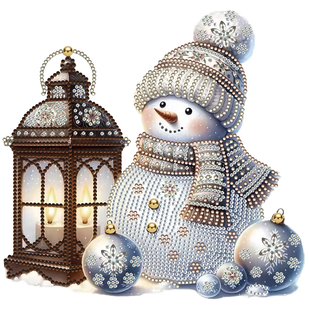 Christmas Snowman-Partial AB Round Diamond Painting-30*30CM