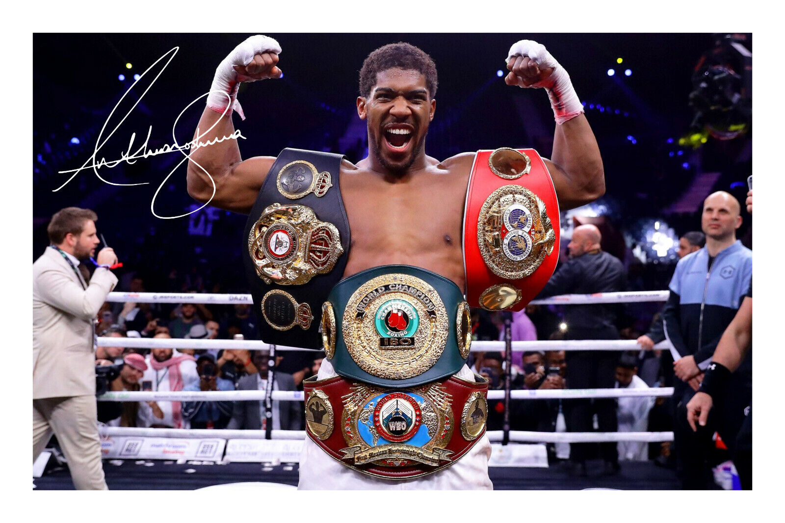 Anthony Joshua Signed A4 Autograph Photo Poster painting Print Heavyweight World Champion Ruiz