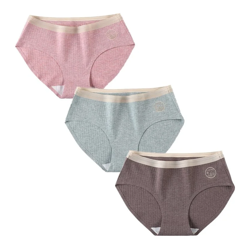 3 Pcs/Set Sexy Seamless Cotton Underwear Women Panty Soft Panties For Female Skin-friendly Panty Comfort Lingerie Women's Briefs