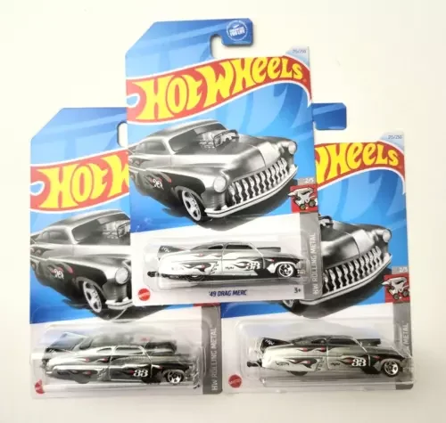 Dronehint Hot Wheels '49 Drag Merc Chrome #215 215/250 - 2024 HW Rolling Metal -3PCS Toy
