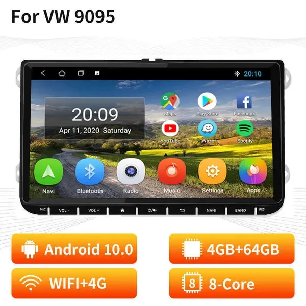 9 inch Stereo Receiver For VW Golf Skoda PassatGPS Navigation 2Din Android Car Radio Multimedia Player 2din Autoradio