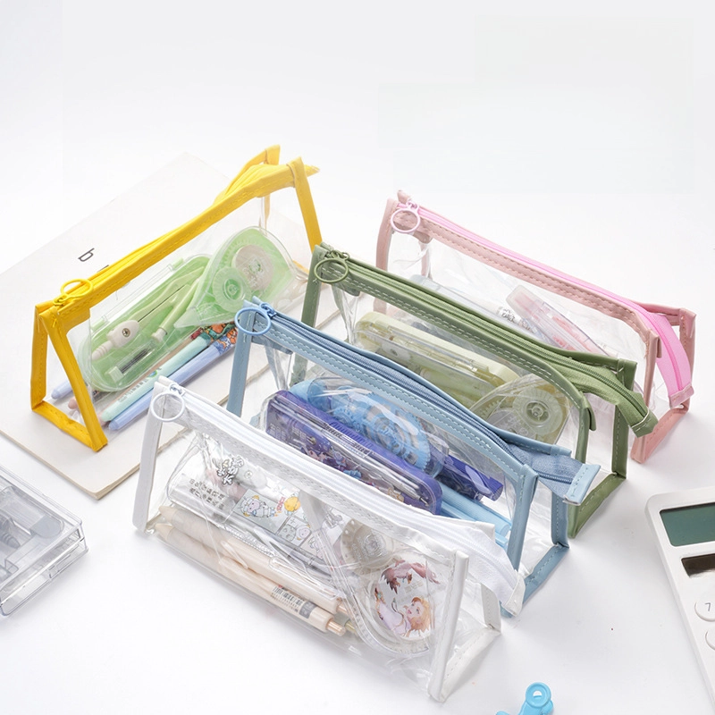 Direct Transparent Pencil Case Large Capacity Student Stationery Bag Korean Fashion Pencil Bag Simple Pencil Case