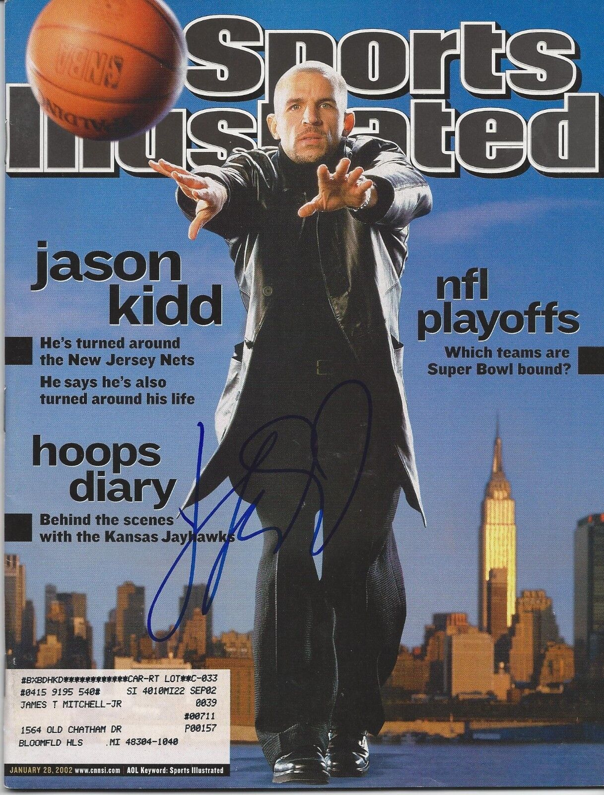 **GFA Sports Illustrated *JASON KIDD* Signed SI Magazine AD3 COA**