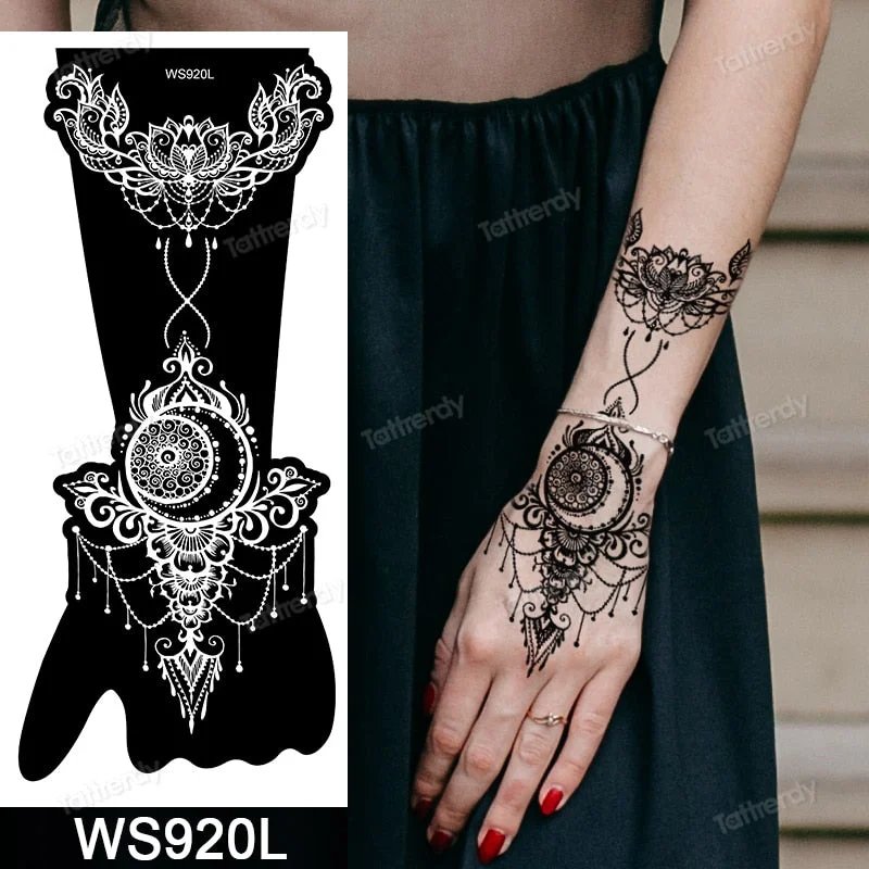 1 Sheet Flower Lace Henna Stencil Body Art Temporary Tattoo Sticker Airbrush Print Stencil Stamp Plates Template Mandala Wedding