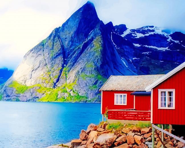

Wooden Barn in Norway – Paint By Numbers - 40*50CM, 501 Original