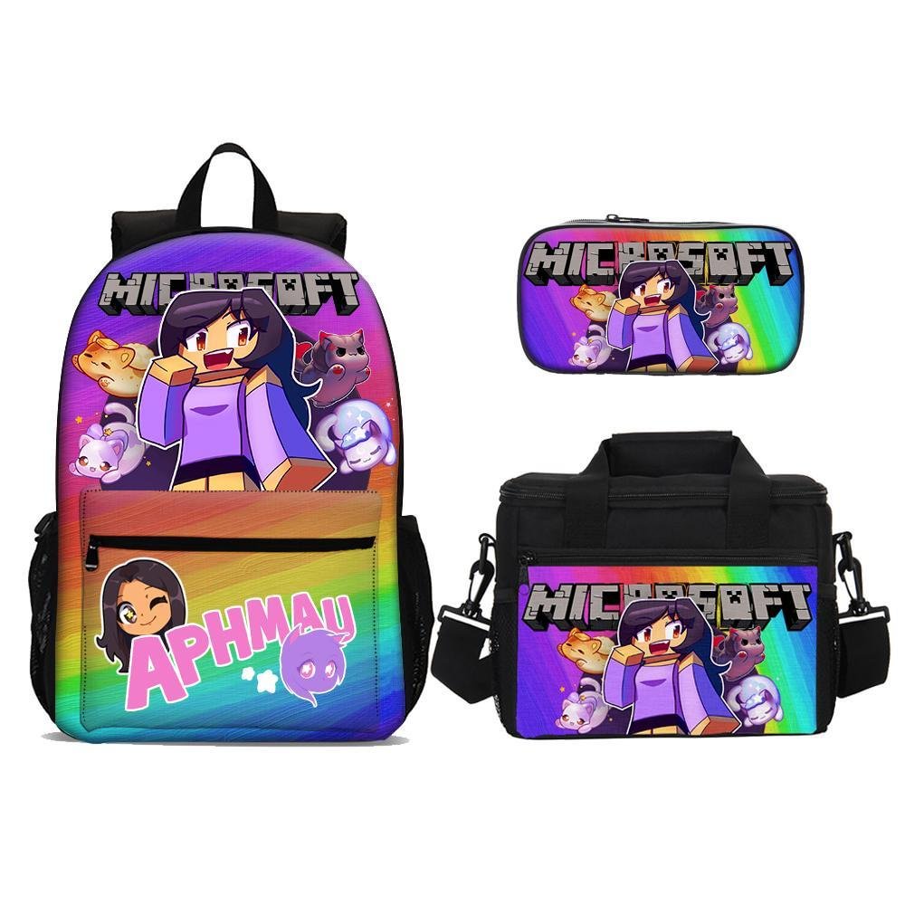 Aphmau Minecraft School Backpack 18 In Lunch Bag Pencil Case 3 In 1
