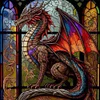 Stained Glass Dragon-Full Embroidery 2 strands 18CT Stamped Cross Stitch-40*40CM