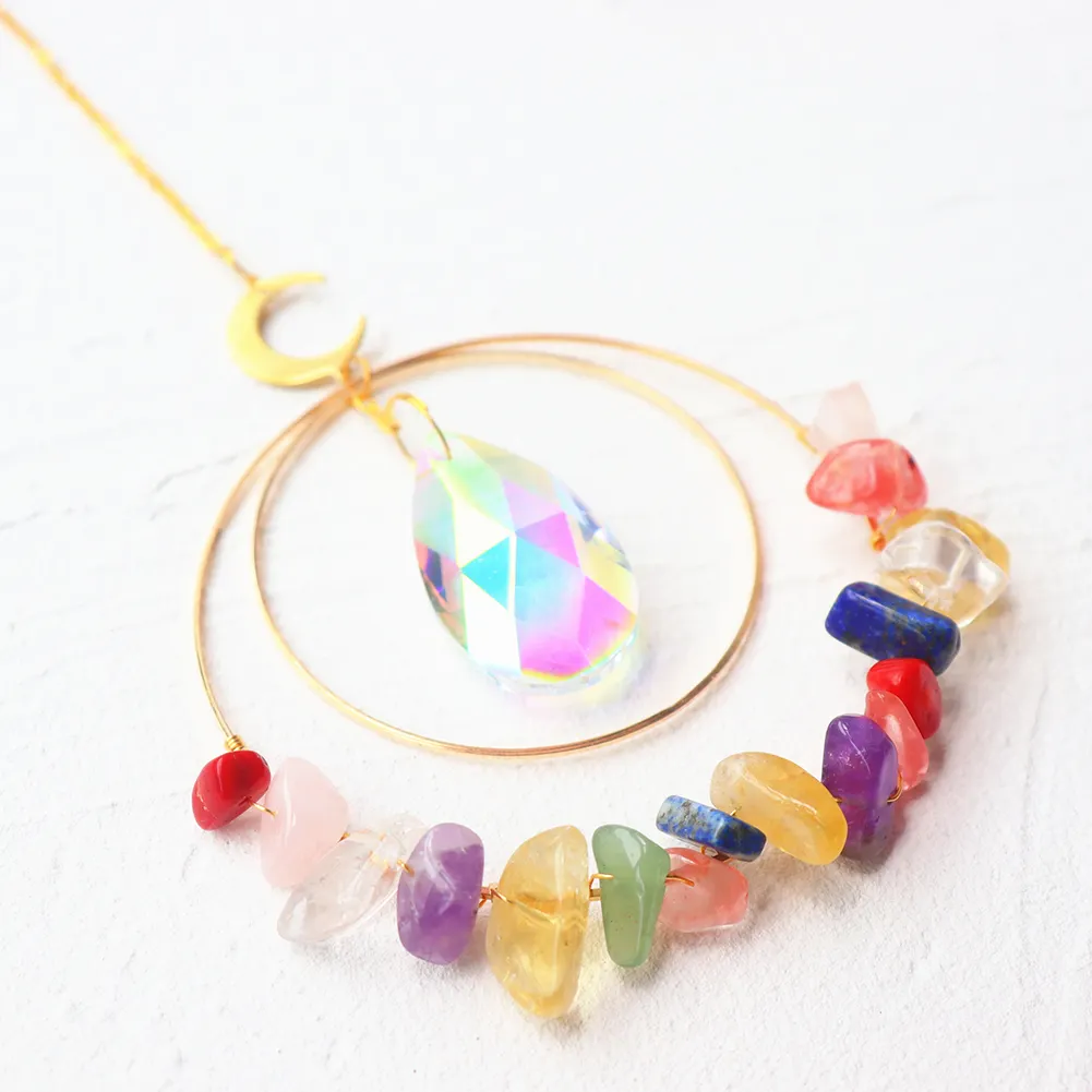 Crystal Sun Light Trapping Wind Chime Pendant Prism Lighting Catching Decor