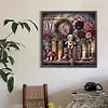 Biblioth&egrave;que poup&eacute;e fleur - perceuse ronde peinture diamant - 40*40cm
